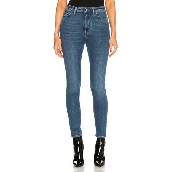 ACNE STUDIO Bla Konst Peg Mid Blue Skinny Jeans size 26 - Picture 1 of 6